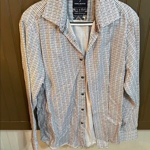 Daniel Hechter Men's Black and White Gingham Shirt